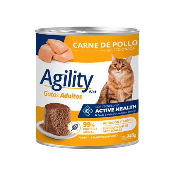 Agility lata gato pollo 90g