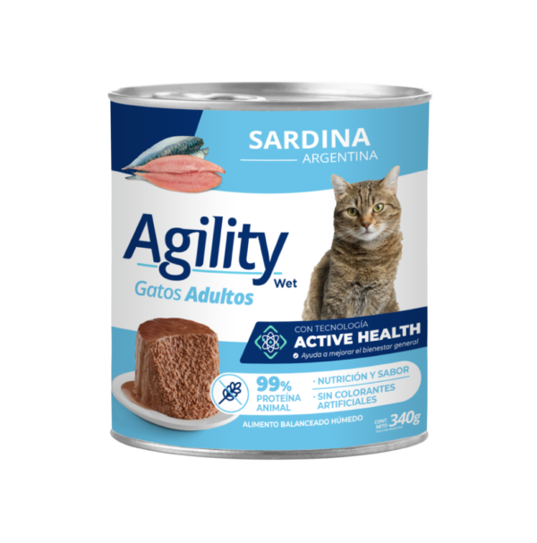 Agility lata gato sardina 90g