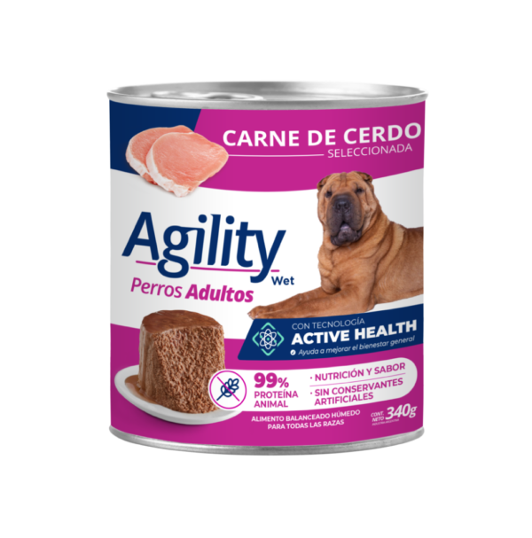 Agility lata perro cerdo 340g