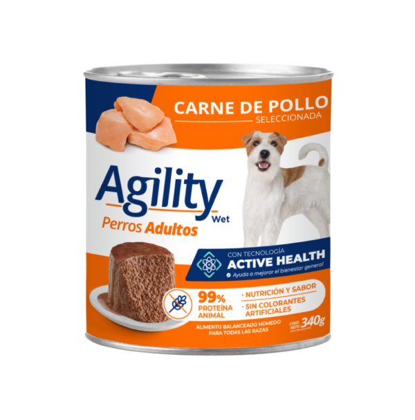 Agility lata perro adulto pollo 90g