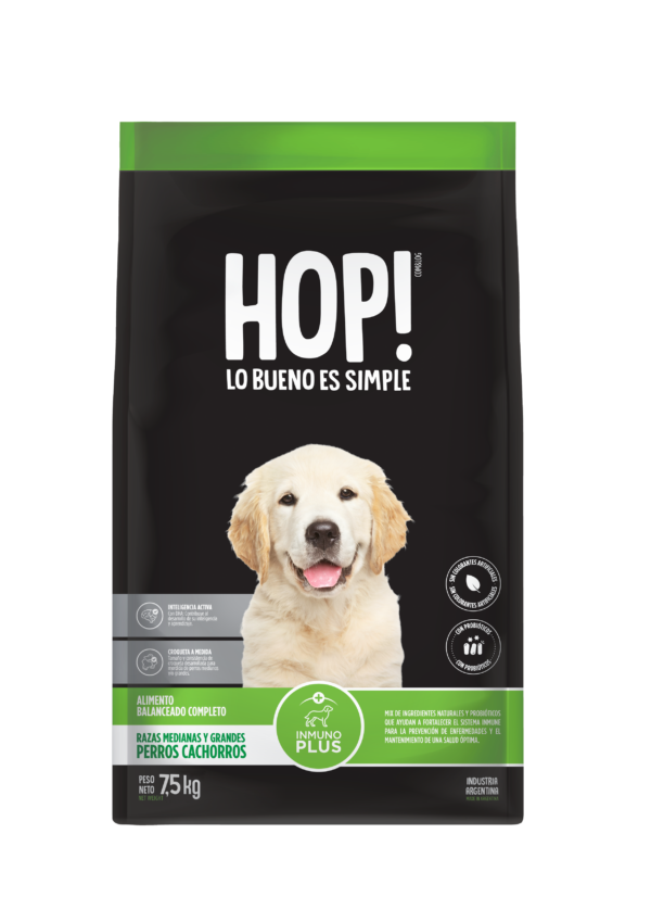 Hop! Perro Cachorro Raza Med y Grande x 7 5 Kg.