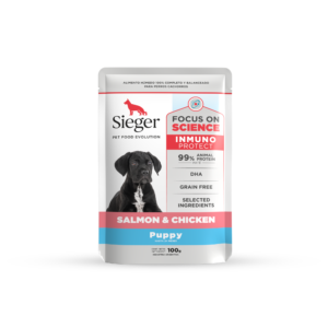 Sieger pouch cachorro salmon y pollo 100g