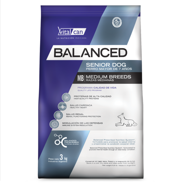 Balanced Perro Senior Raza Mediana x 3 kg.