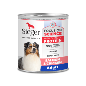 Sieger lata perro adulto salmon y pollo 340g