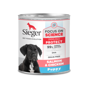 Sieger lata cachorro salmon y pollo 340g