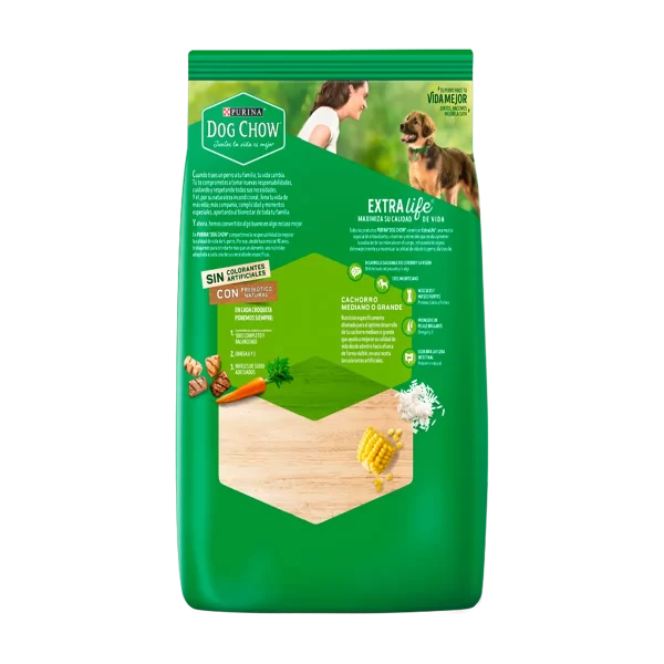 Dog Chow cachorro triple proteina mediano 15kg - Imagen 3