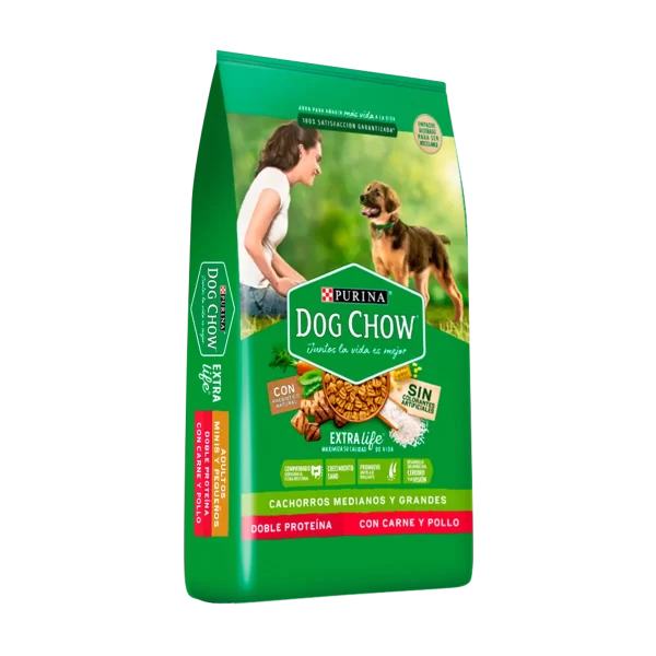 Dog Chow cachorro triple proteina mediano 15kg - Imagen 2