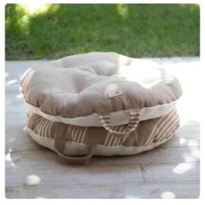 Puff nuvole reversible gabardina y corderito