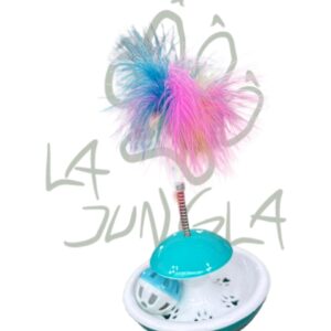 juguete para gato con pelota y plumas interactivo