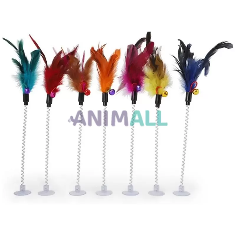 Juguete plumas/ratas con resorte y ventosa
