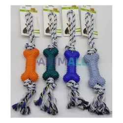 Juguete soga con hueso/pelota con pinches