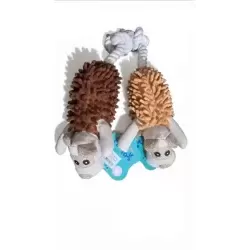 Juguete peluche perro con rulos y sogas