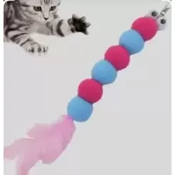 Juguete caña para gatos gusano