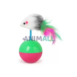 Juguete cat dancer con plumas/raton